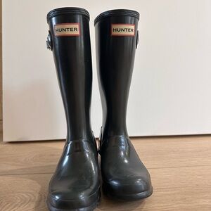 Hunter Classic Black Rain Boots - Big Kids Size 3 girls